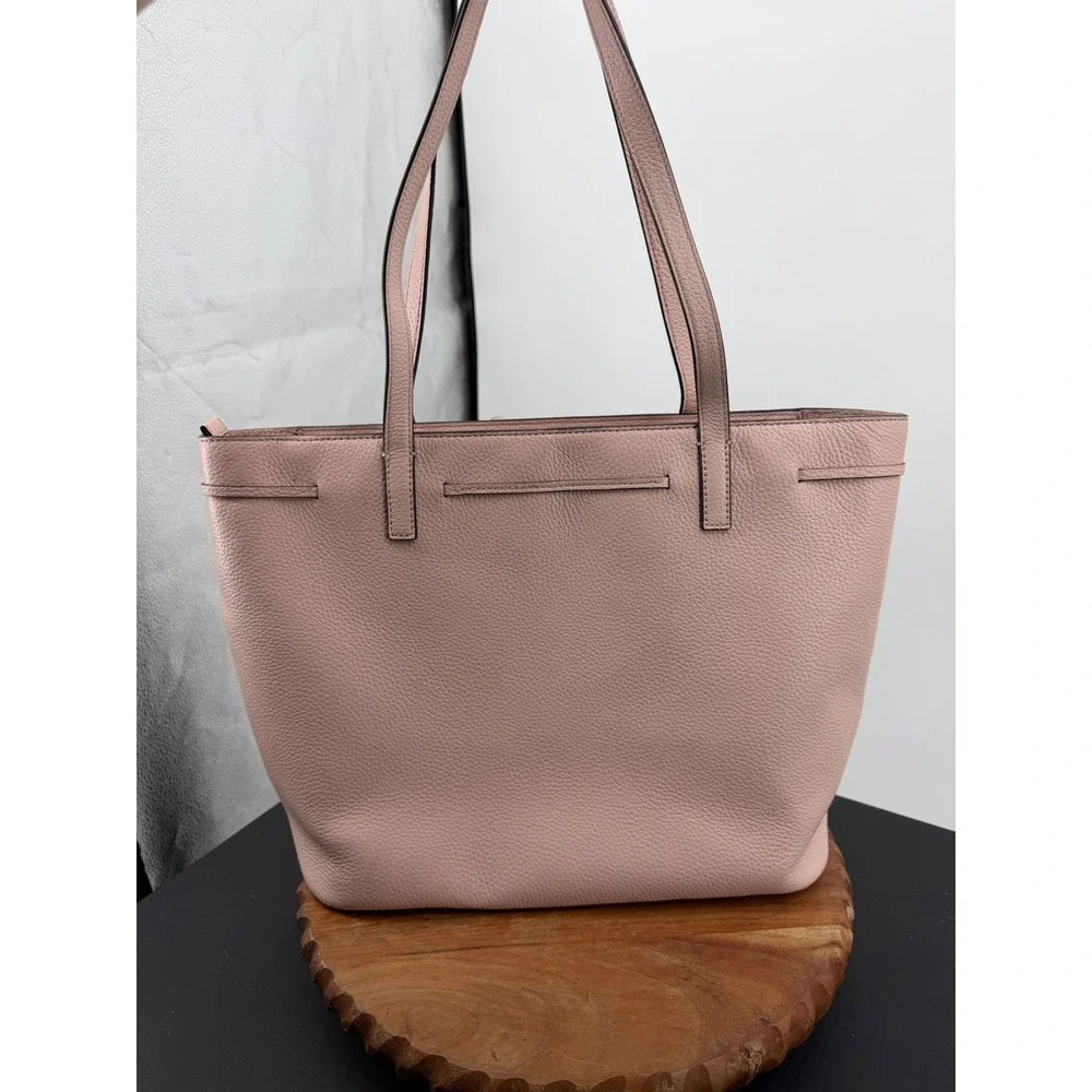 Kate Spade Hayes Tote Bag Womens Large‎ Pink Pebbled Leather Bow Tassel WKRU6244